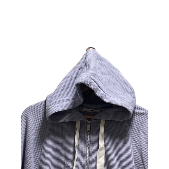 Madewell MWL Textured Waffle Cocoon Hoodie Sweatshirt Faded Lavender Size L Cute - Picture 6 of 12